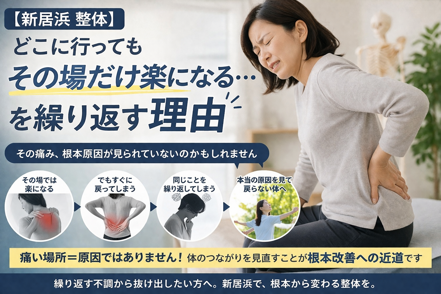 どこに行ってもその場だけ楽になる…を繰り返す理由｜愛媛県新居浜市の整体なら整体&体質改善サロン「SIGN」